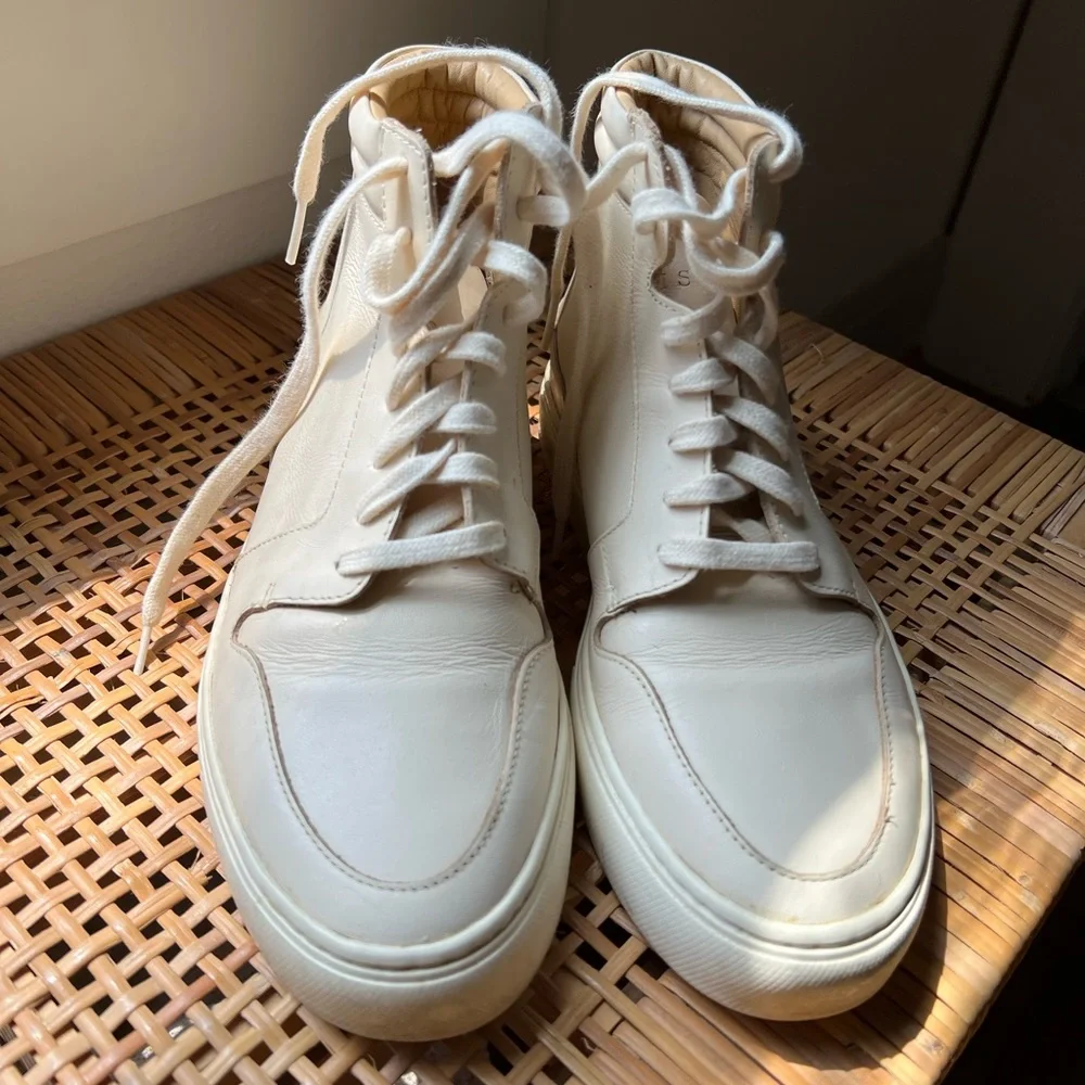 Nisolo Reina High Top Sneaker in Bone - Picture 4 of 11